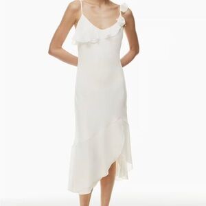 Aritzia Wilfred Engage Dress With White Ruffle